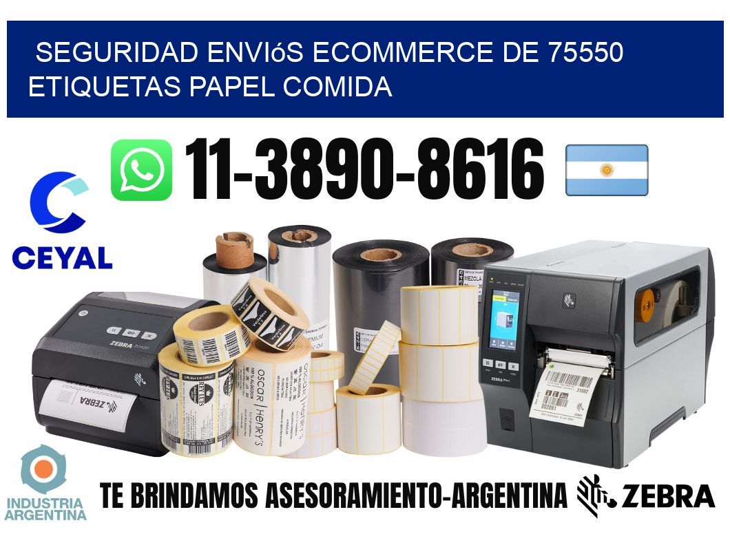 seguridad enviós ecommerce de 75550 etiquetas papel comida