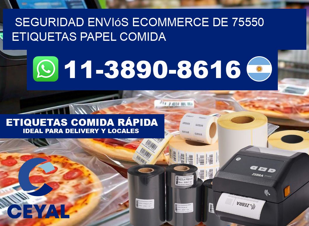 seguridad enviós ecommerce de 75550 etiquetas papel comida