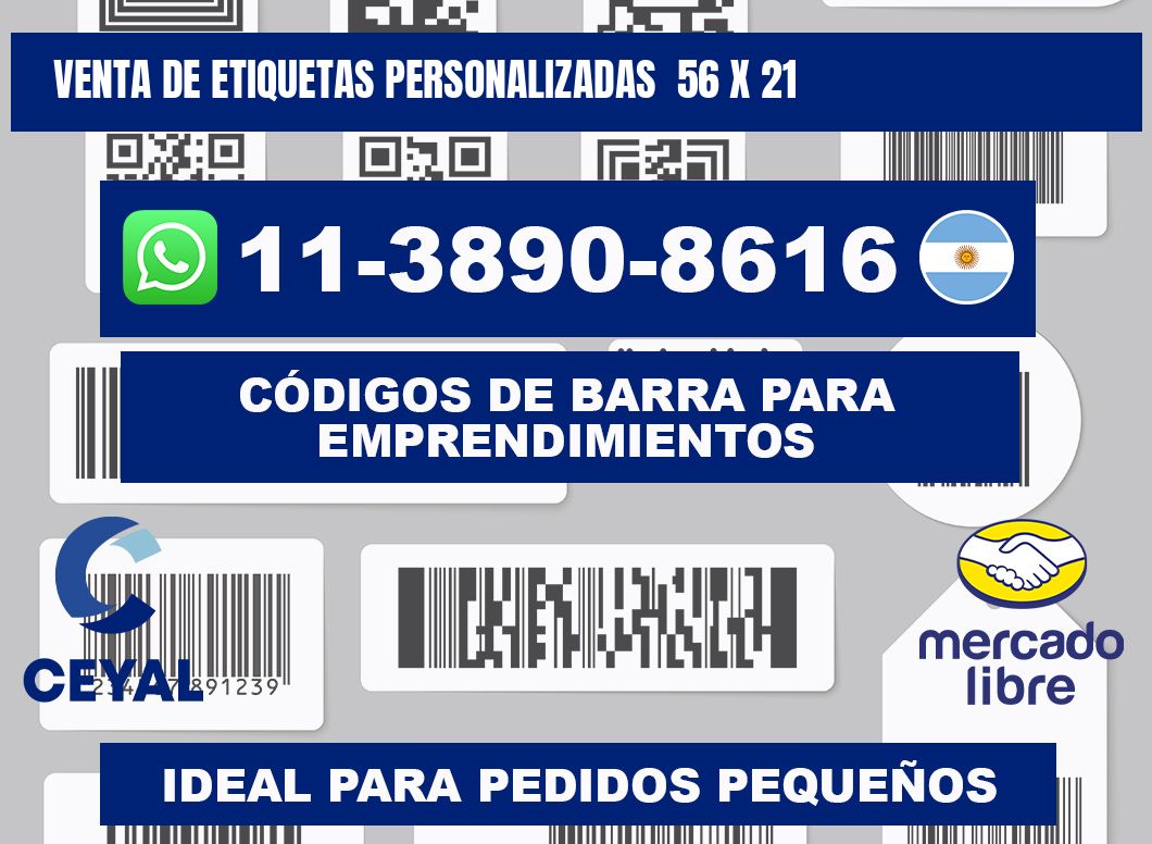 venta de etiquetas personalizadas  56 x 21