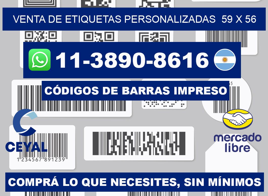 venta de etiquetas personalizadas  59 x 56