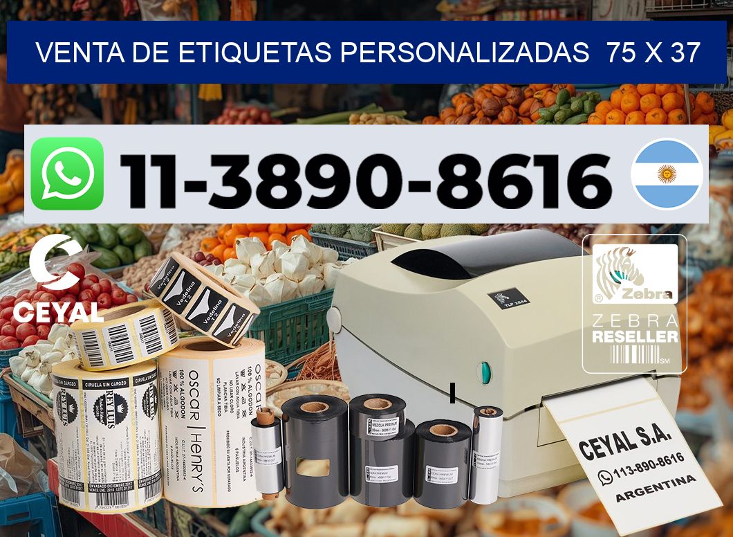 venta de etiquetas personalizadas  75 x 37