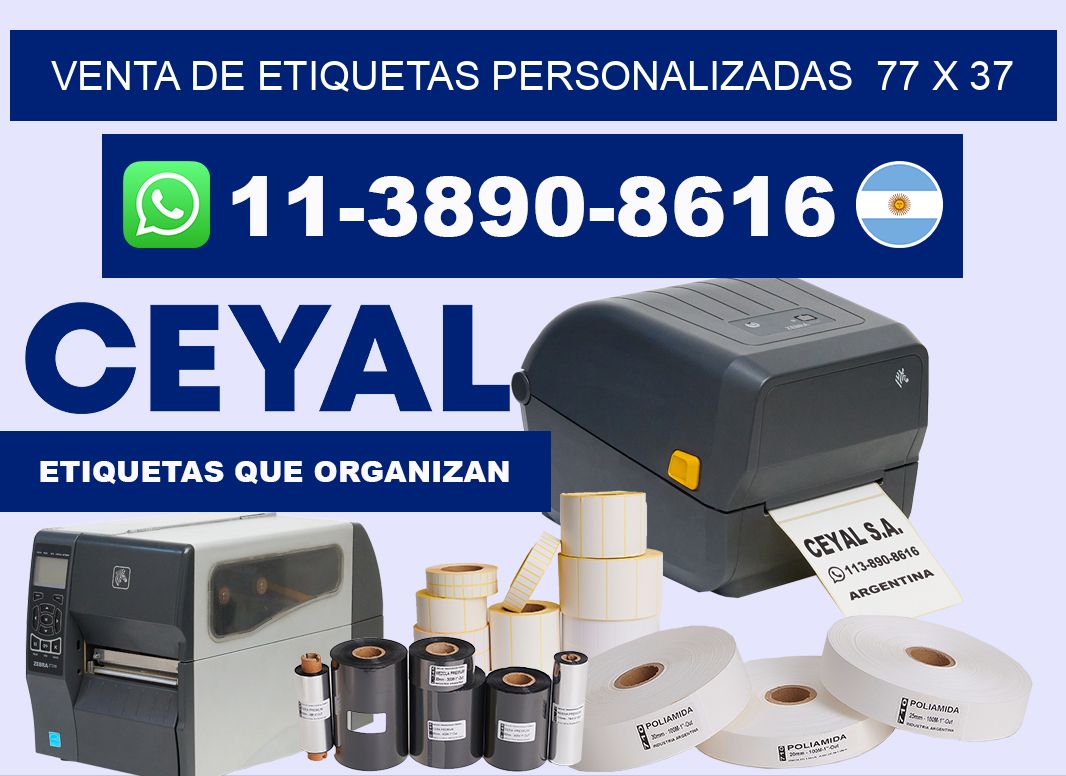 venta de etiquetas personalizadas  77 x 37