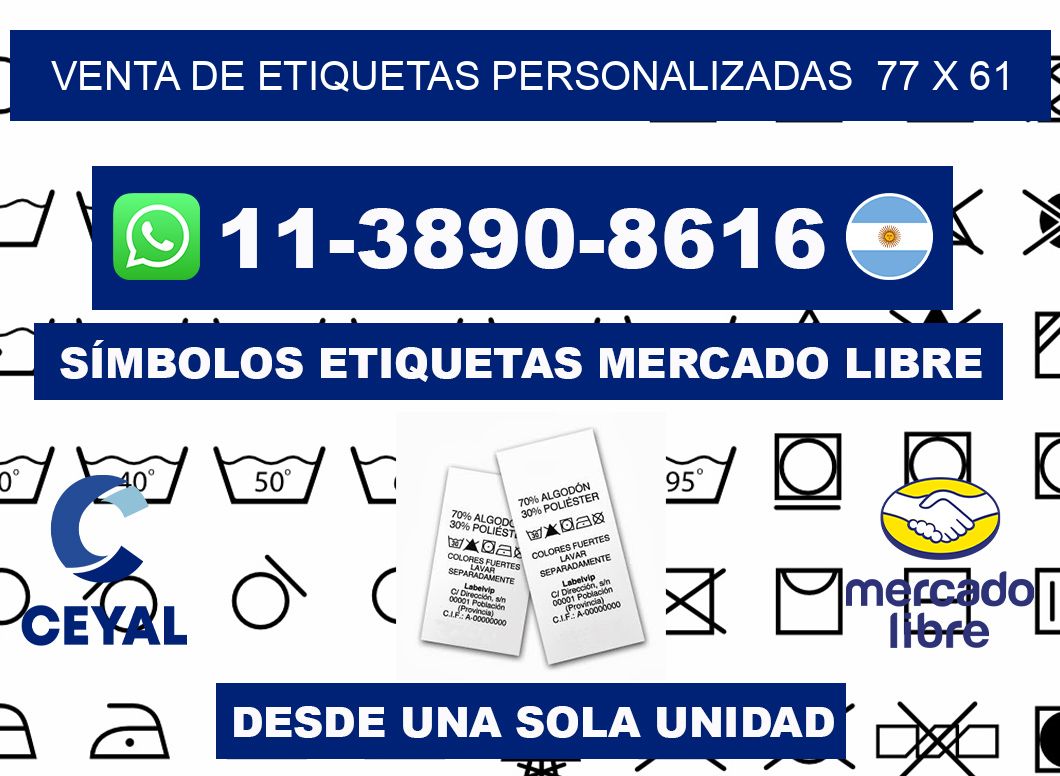 venta de etiquetas personalizadas  77 x 61
