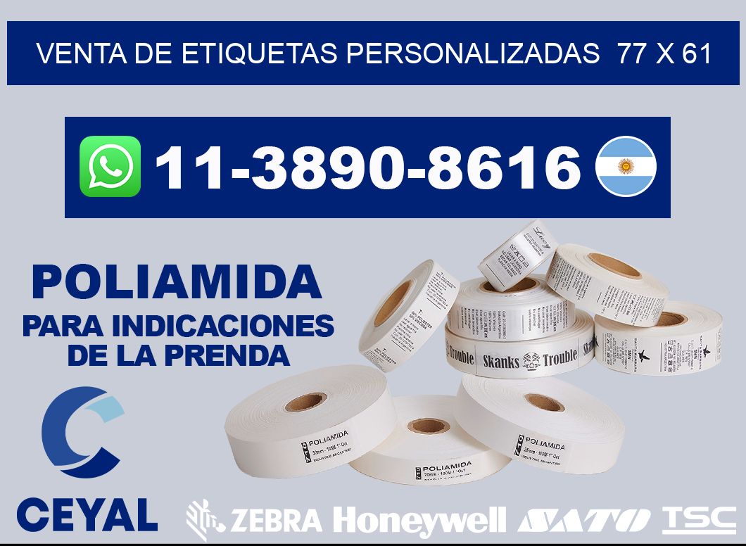 venta de etiquetas personalizadas  77 x 61