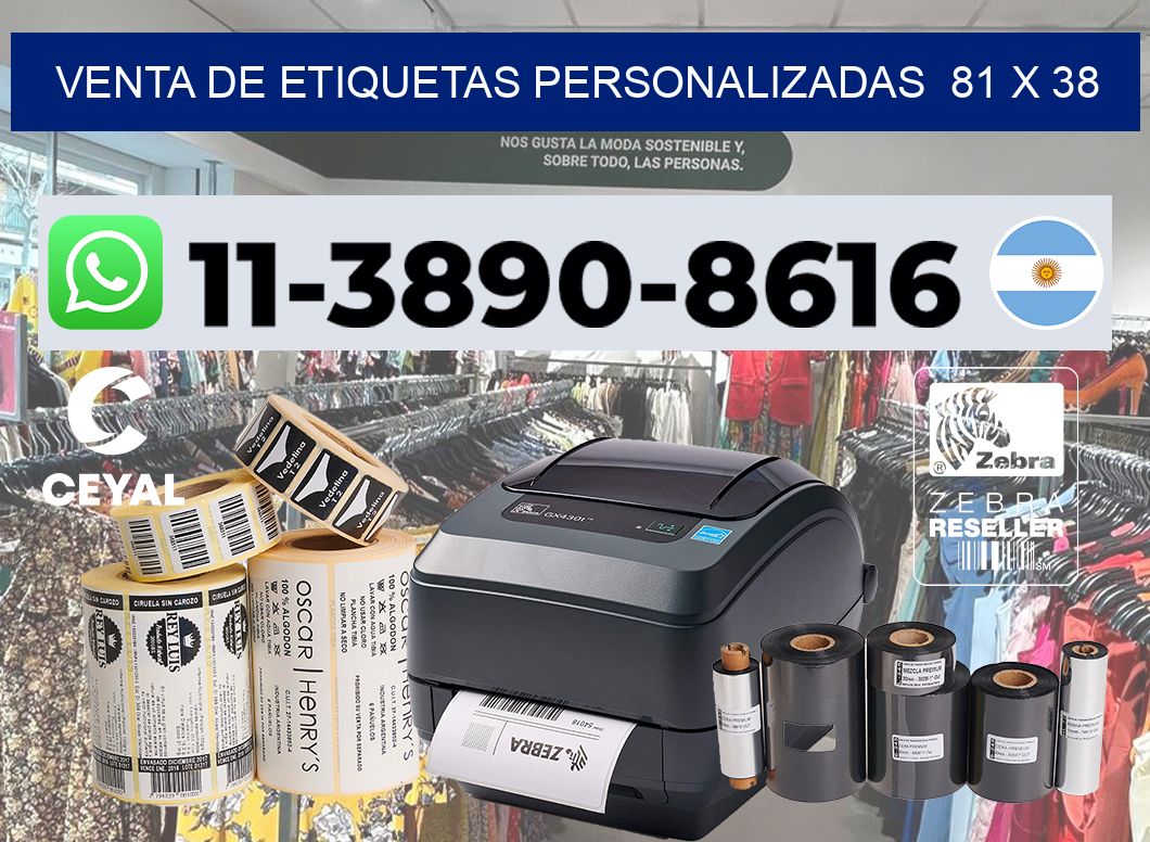 venta de etiquetas personalizadas  81 x 38