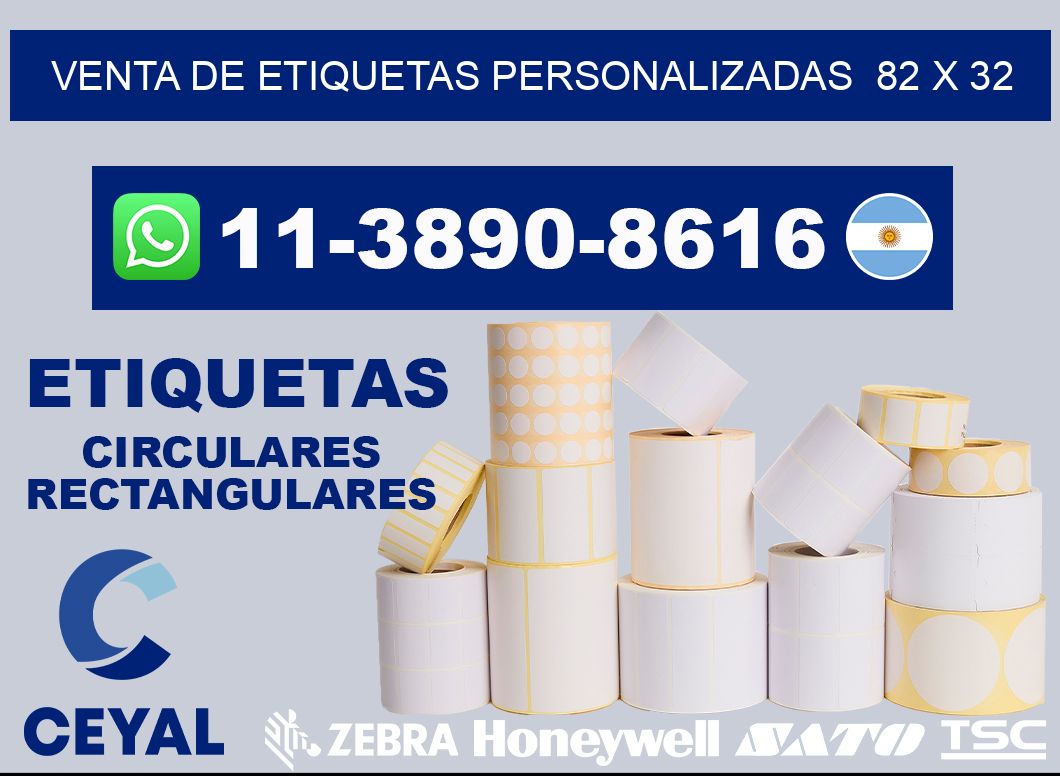 venta de etiquetas personalizadas  82 x 32