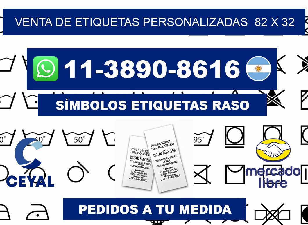 venta de etiquetas personalizadas  82 x 32