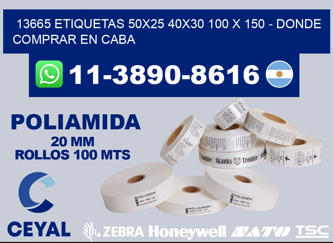 13665 etiquetas 50x25 40x30 100 x 150 - Donde Comprar en Caba
