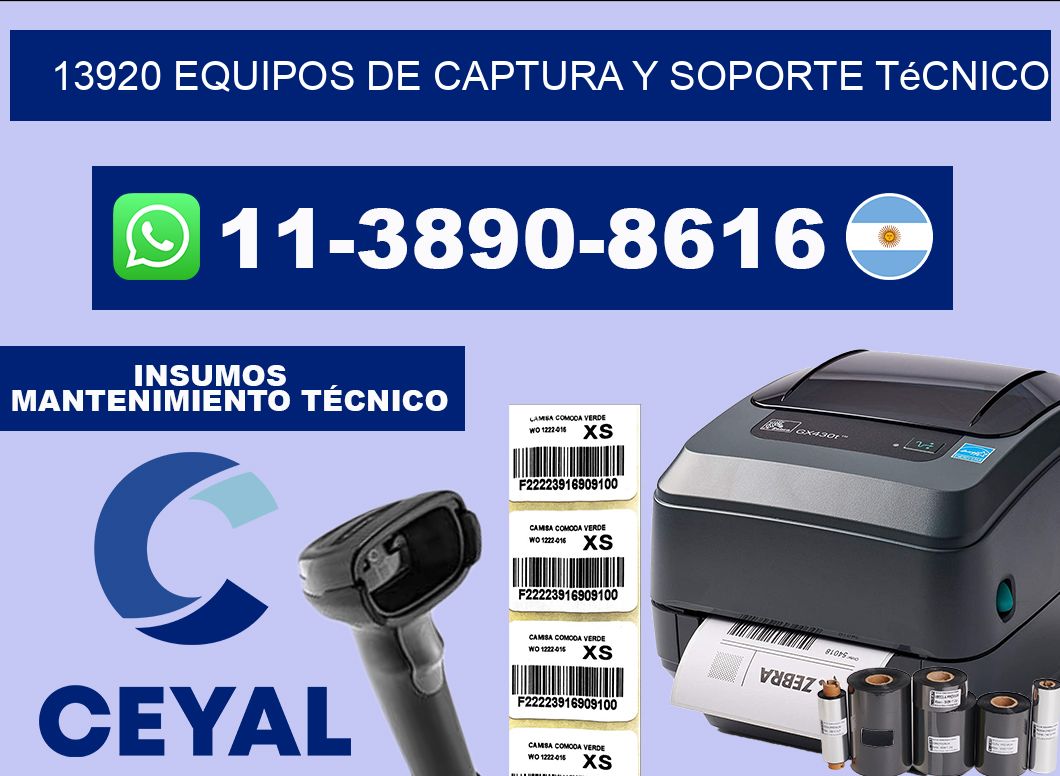 13920 Equipos de Captura y Soporte Técnico