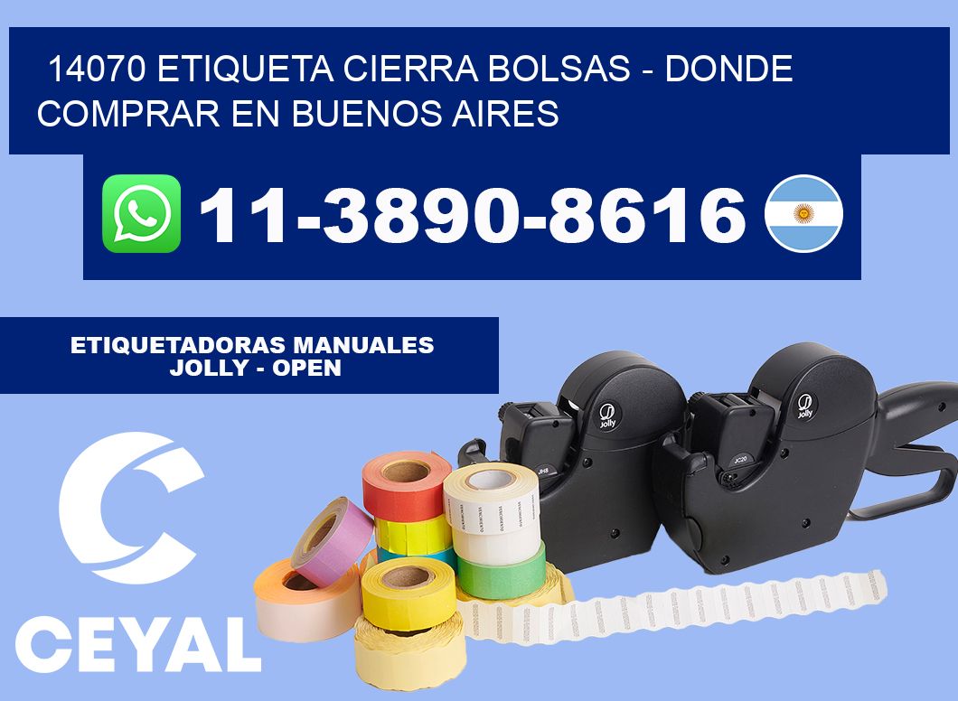 14070 etiqueta Cierra Bolsas - Donde Comprar en Buenos Aires