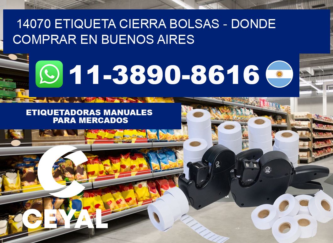 14070 etiqueta Cierra Bolsas - Donde Comprar en Buenos Aires