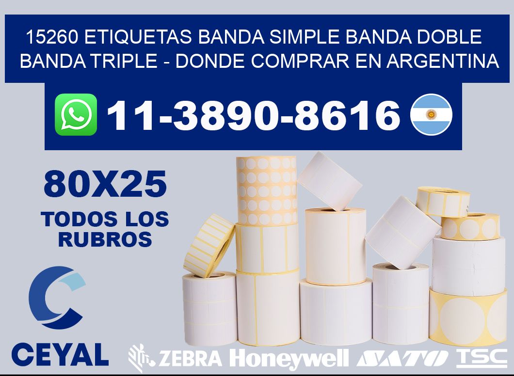 15260 etiquetas banda simple banda doble banda triple - Donde Comprar en Argentina