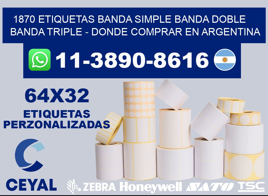 1870 etiquetas banda simple banda doble banda triple - Donde Comprar en Argentina