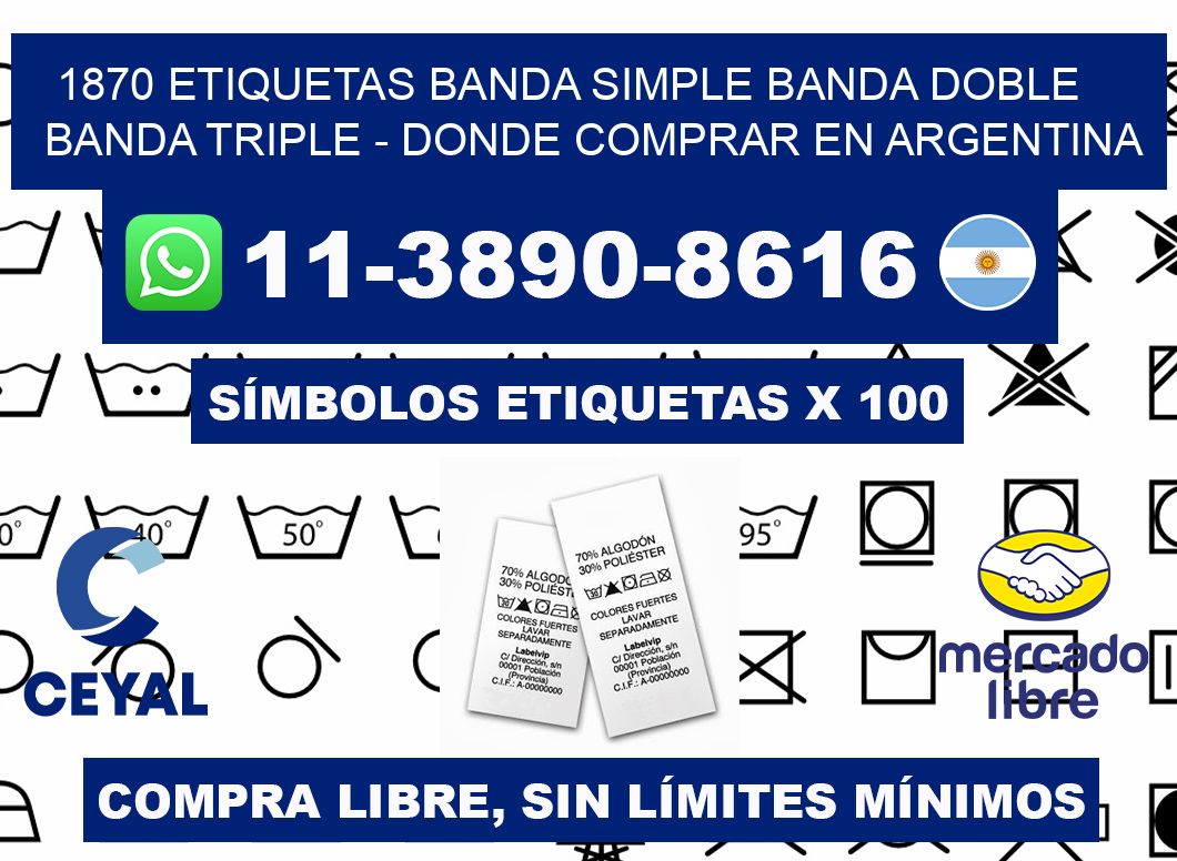 1870 etiquetas banda simple banda doble banda triple - Donde Comprar en Argentina