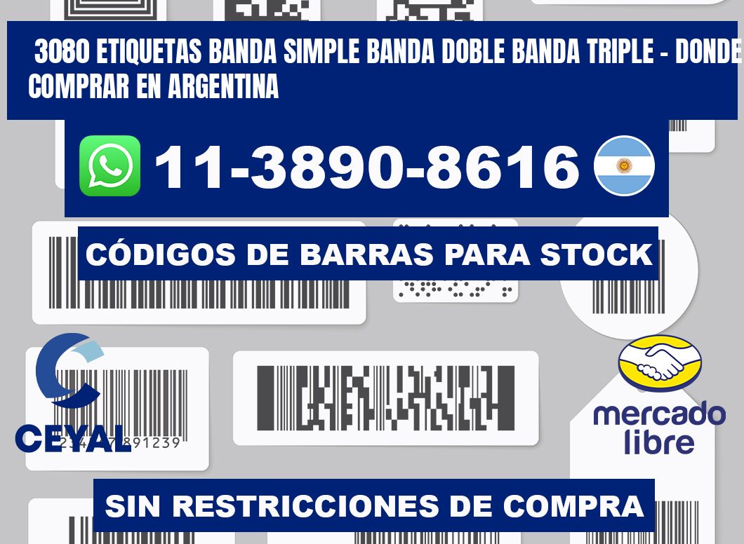 3080 etiquetas banda simple banda doble banda triple - Donde Comprar en Argentina