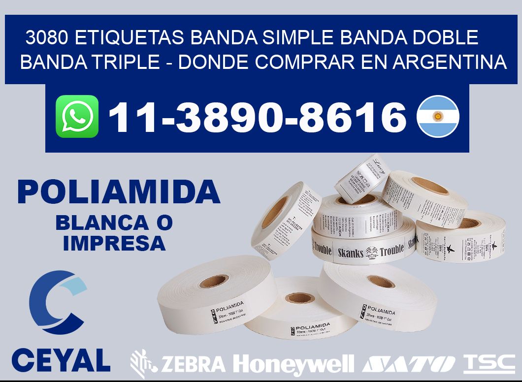 3080 etiquetas banda simple banda doble banda triple - Donde Comprar en Argentina