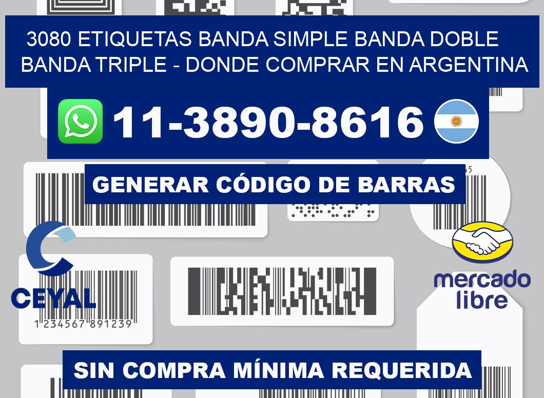 3080 etiquetas banda simple banda doble banda triple - Donde Comprar en Argentina