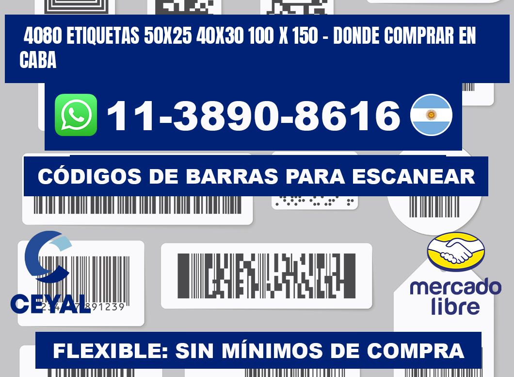 4080 etiquetas 50x25 40x30 100 x 150 - Donde Comprar en Caba