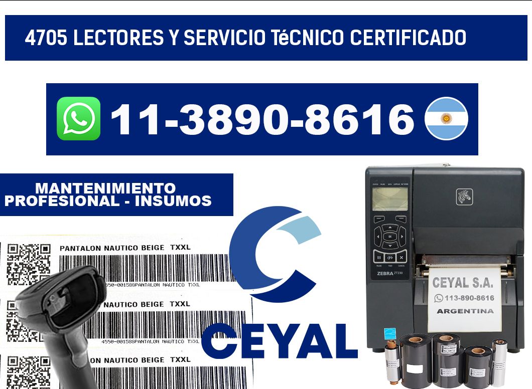 4705 Lectores y Servicio Técnico Certificado