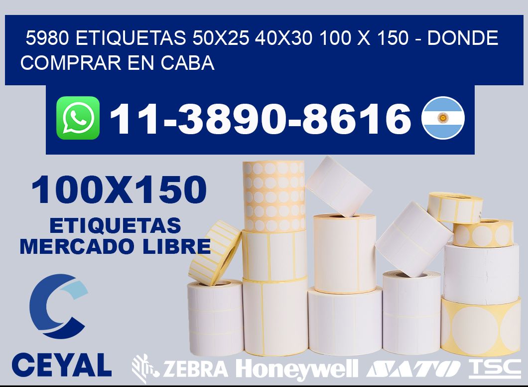 5980 etiquetas 50x25 40x30 100 x 150 - Donde Comprar en Caba
