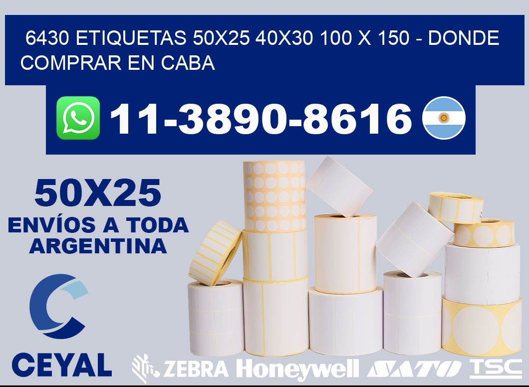 6430 etiquetas 50x25 40x30 100 x 150 - Donde Comprar en Caba
