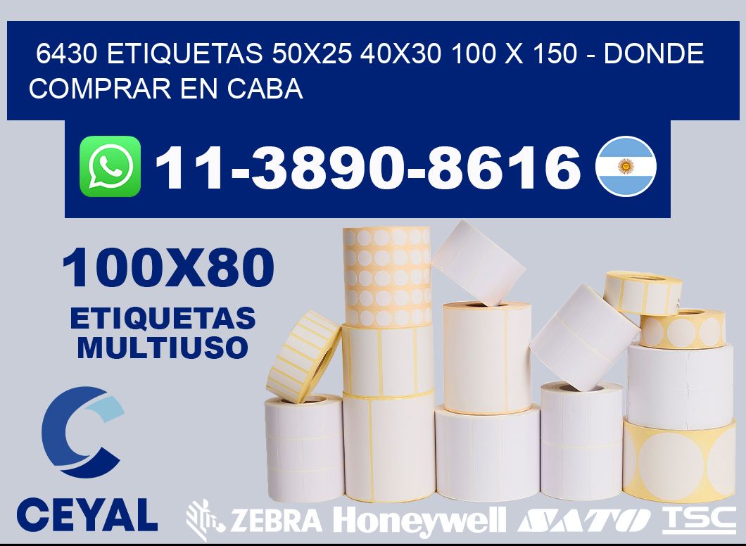 6430 etiquetas 50x25 40x30 100 x 150 - Donde Comprar en Caba