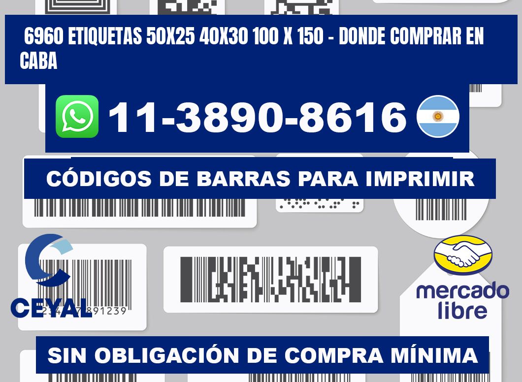 6960 etiquetas 50x25 40x30 100 x 150 - Donde Comprar en Caba