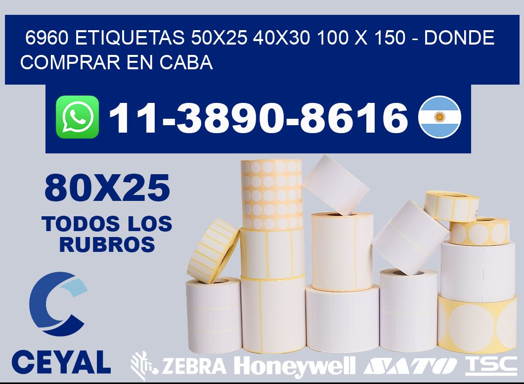 6960 etiquetas 50x25 40x30 100 x 150 - Donde Comprar en Caba