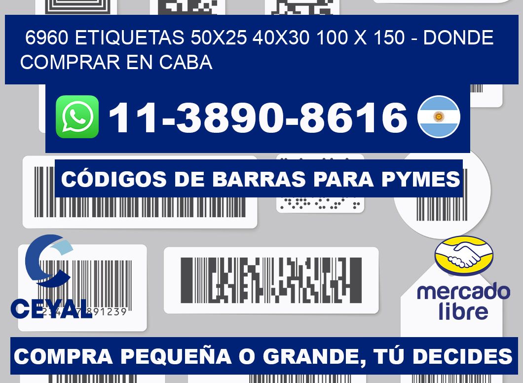 6960 etiquetas 50x25 40x30 100 x 150 - Donde Comprar en Caba