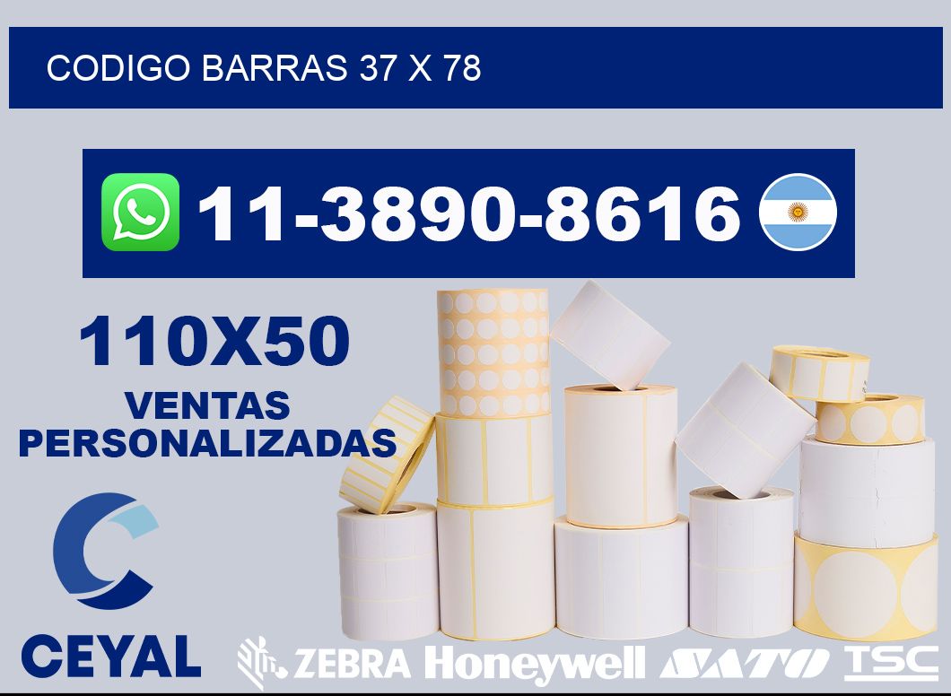 Codigo barras 37 x 78