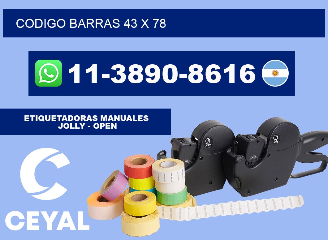 Codigo barras 43 x 78