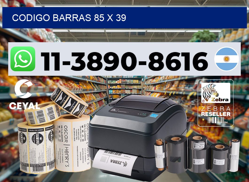 Codigo barras 85 x 39