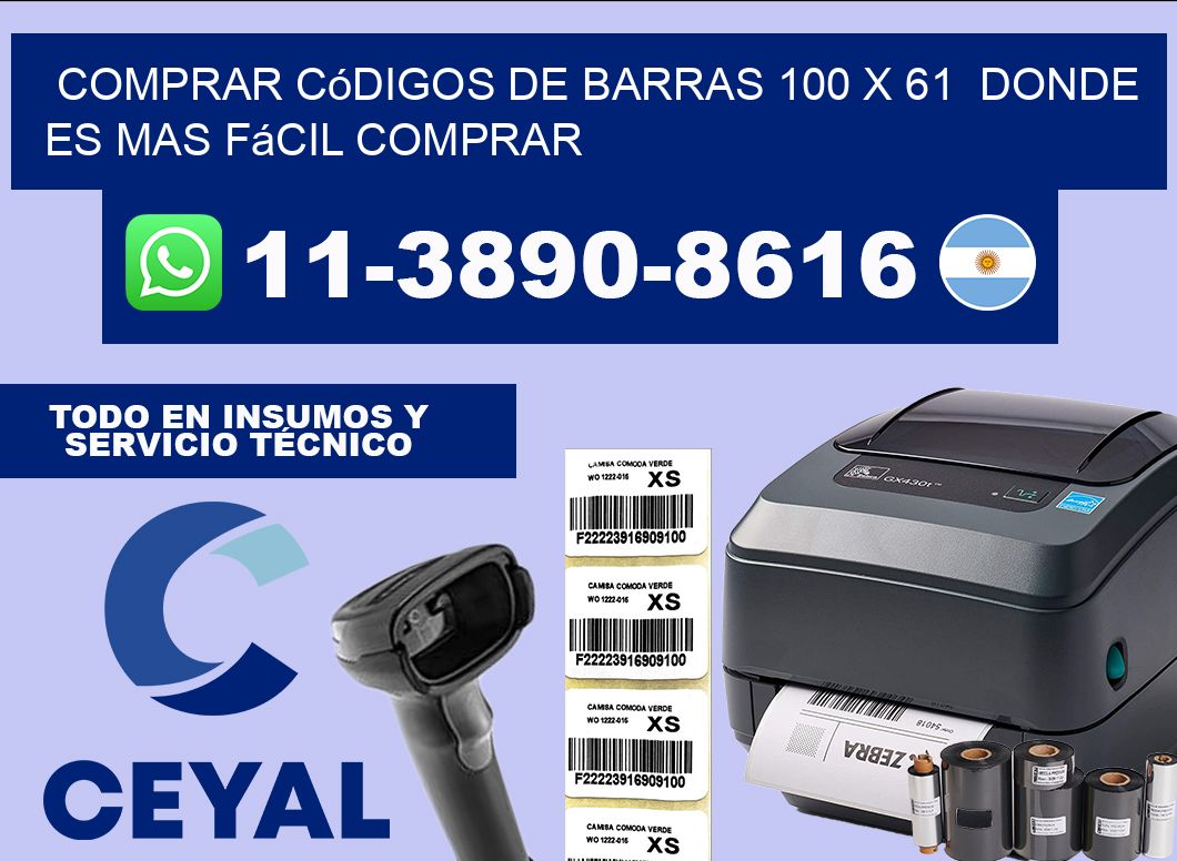 Comprar códigos de barras 100 x 61  Donde es mas fácil comprar