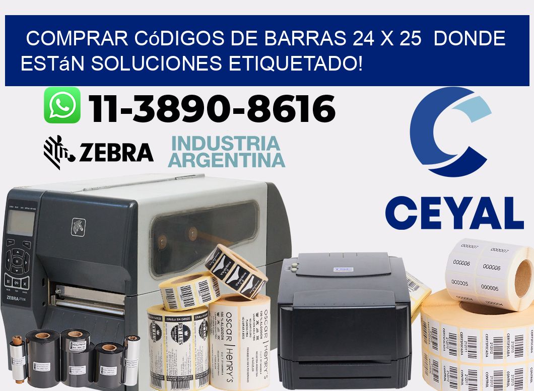 Comprar códigos de barras 24 x 25 donde están soluciones etiquetado!
