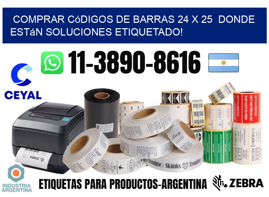Comprar códigos de barras 24 x 25 donde están soluciones etiquetado!