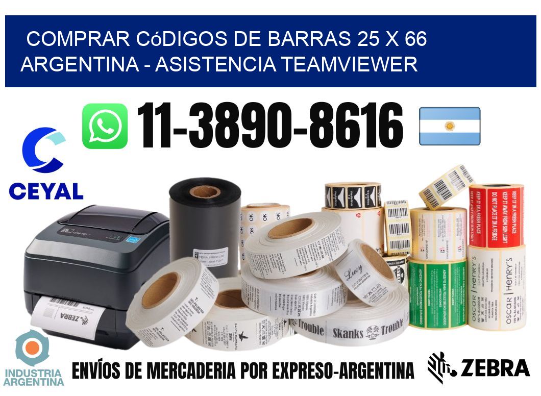 Comprar códigos de barras 25 x 66 argentina - asistencia teamviewer