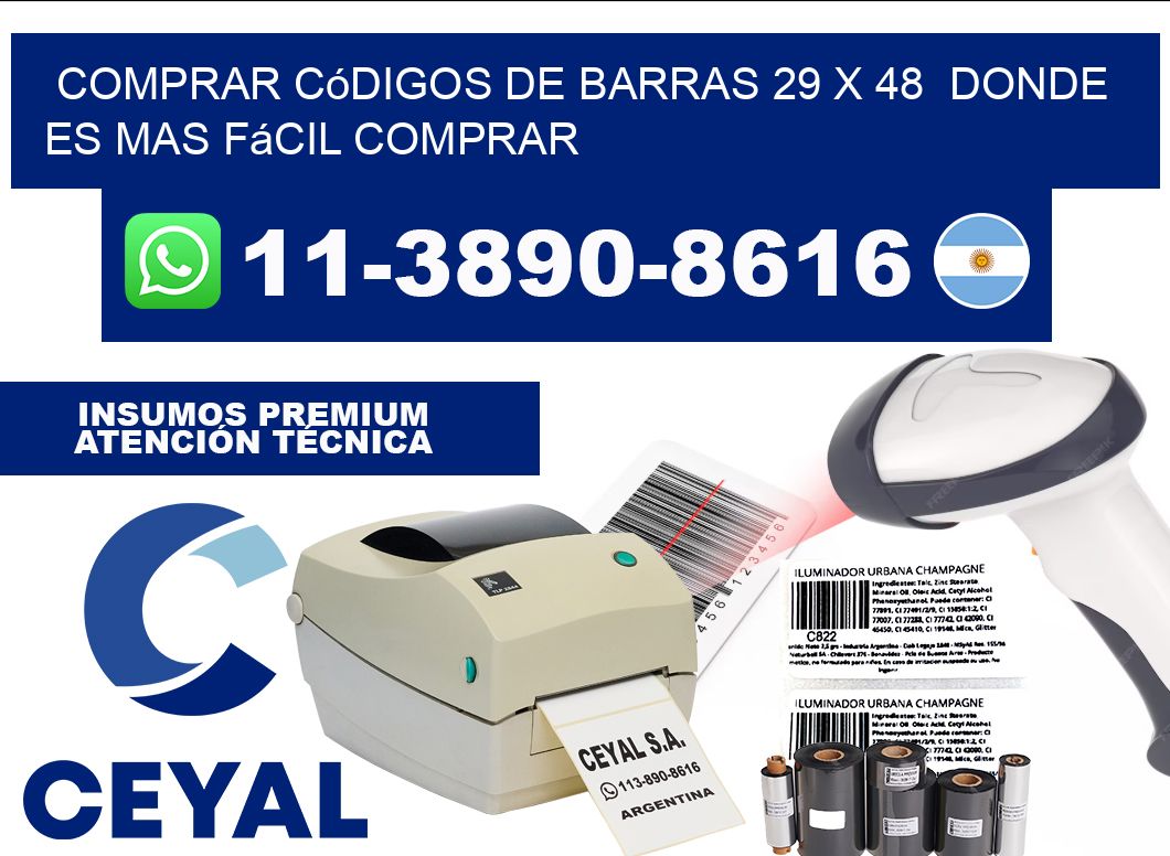 Comprar códigos de barras 29 x 48  Donde es mas fácil comprar