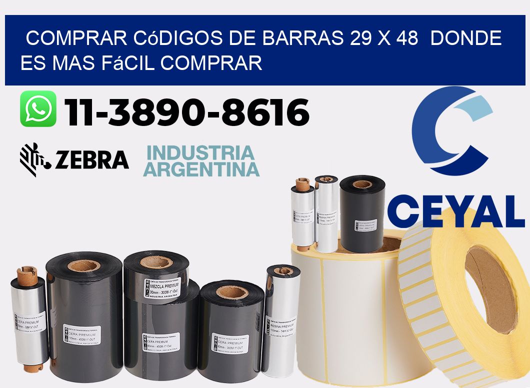 Comprar códigos de barras 29 x 48  Donde es mas fácil comprar