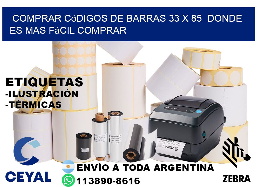 Comprar códigos de barras 33 x 85  Donde es mas fácil comprar