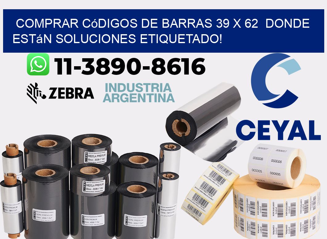 Comprar códigos de barras 39 x 62  donde están soluciones etiquetado!
