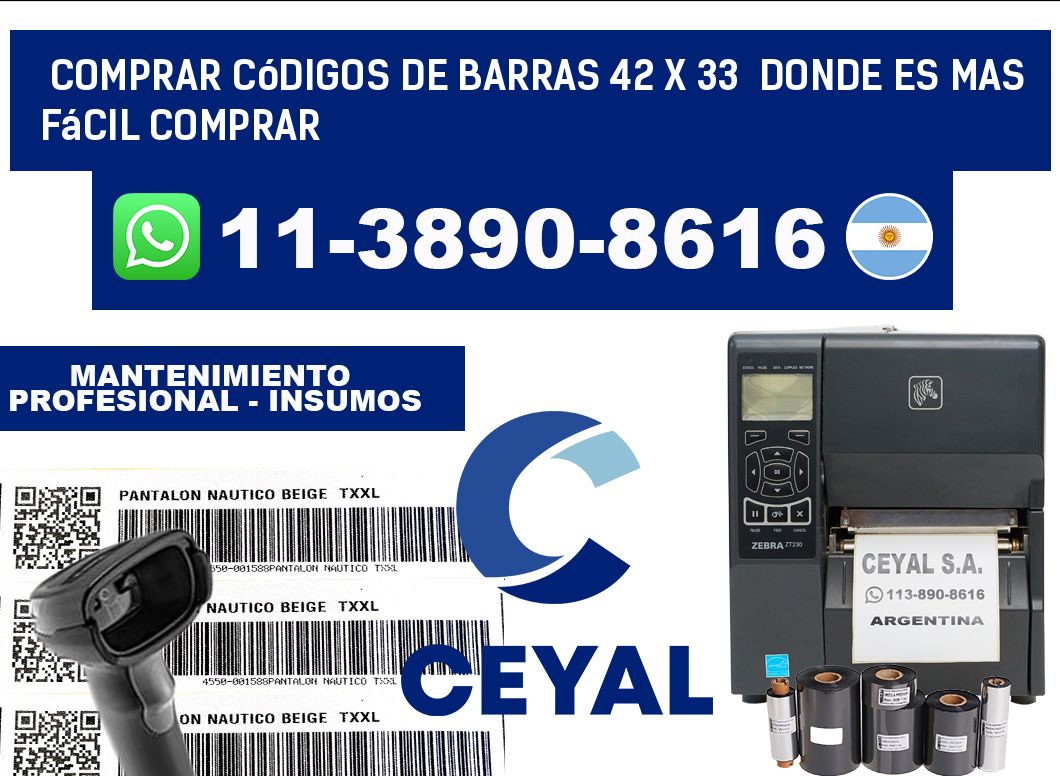 Comprar códigos de barras 42 x 33  Donde es mas fácil comprar
