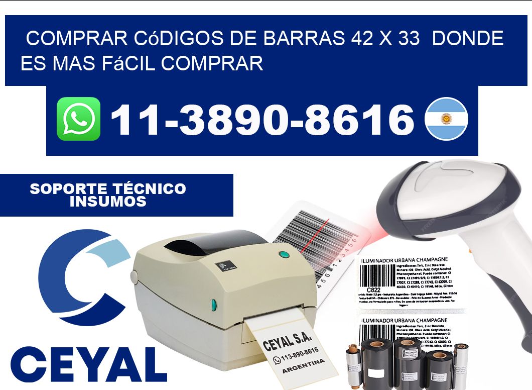 Comprar códigos de barras 42 x 33  Donde es mas fácil comprar