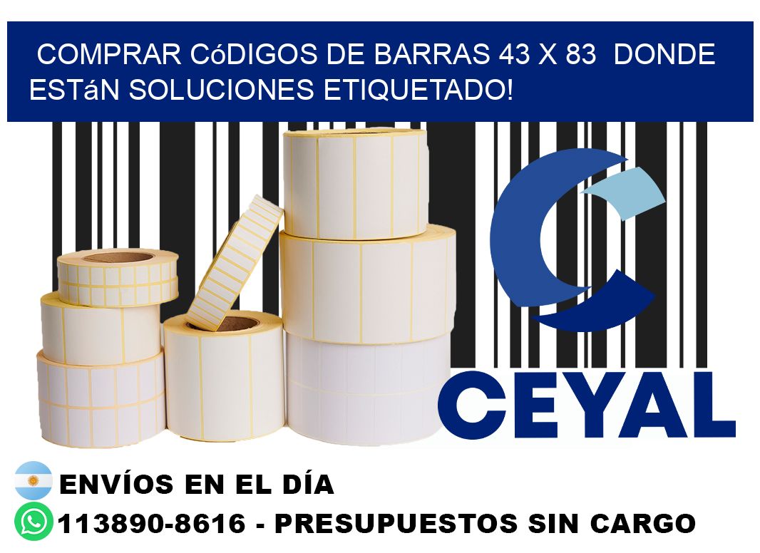 Comprar códigos de barras 43 x 83  donde están soluciones etiquetado!