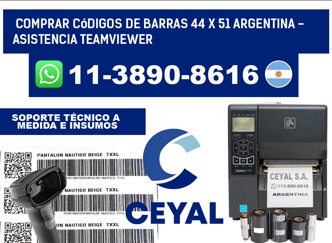 Comprar códigos de barras 44 x 51 argentina - asistencia teamviewer