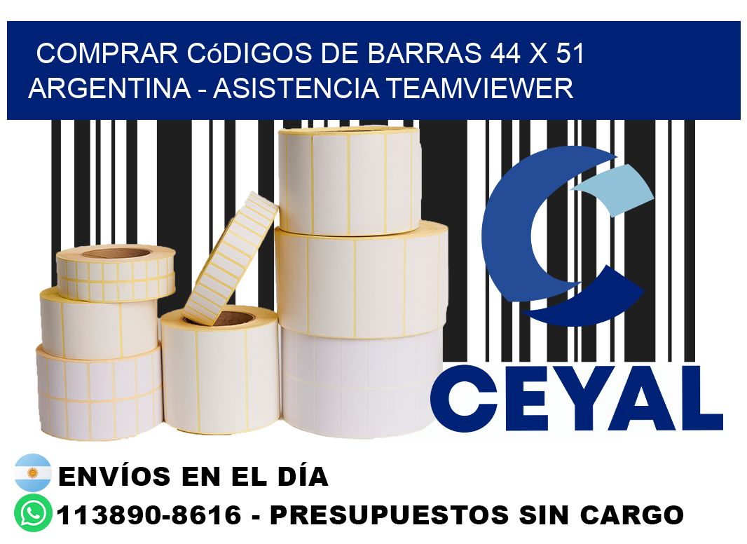 Comprar códigos de barras 44 x 51 argentina - asistencia teamviewer