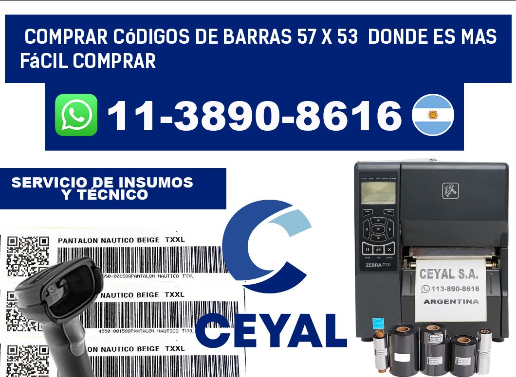 Comprar códigos de barras 57 x 53 Donde es mas fácil comprar