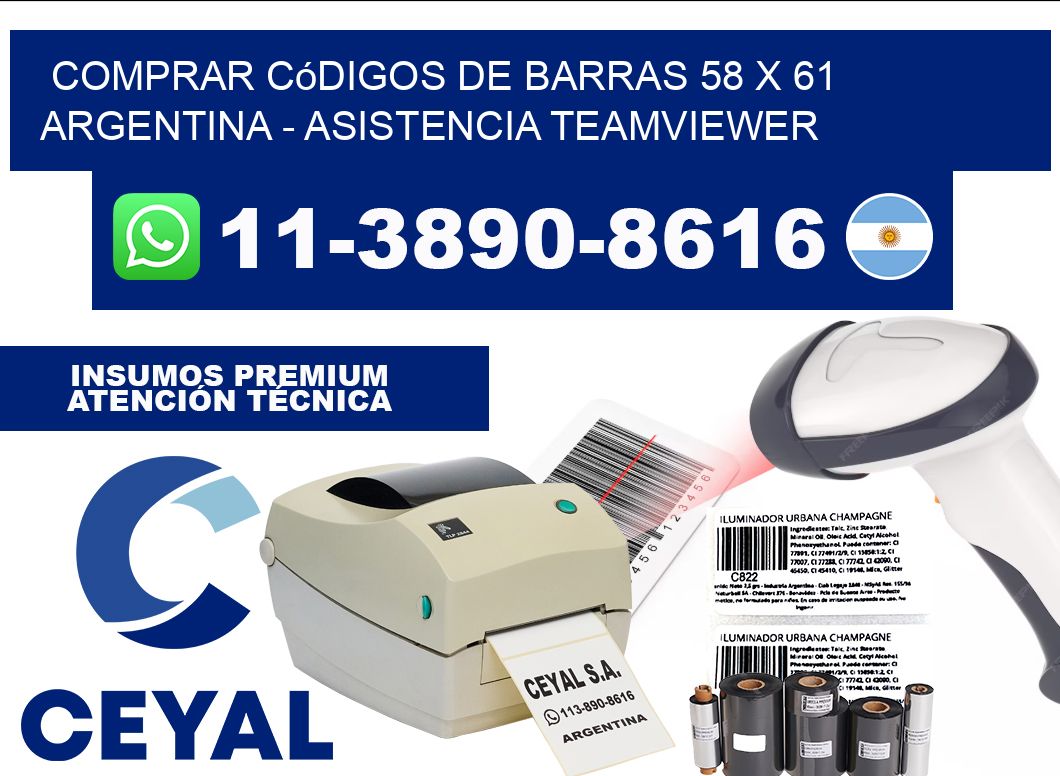 Comprar códigos de barras 58 x 61 argentina - asistencia teamviewer