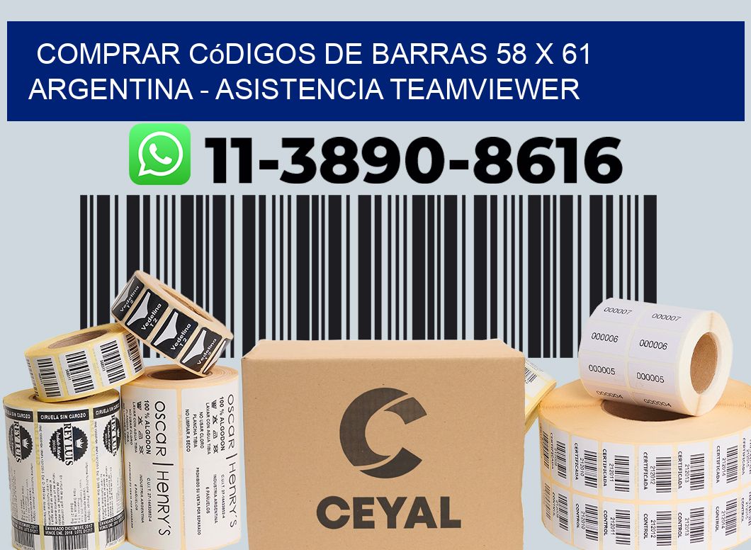 Comprar códigos de barras 58 x 61 argentina - asistencia teamviewer
