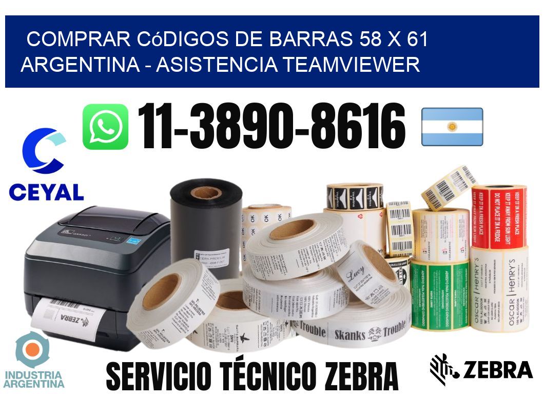 Comprar códigos de barras 58 x 61 argentina - asistencia teamviewer
