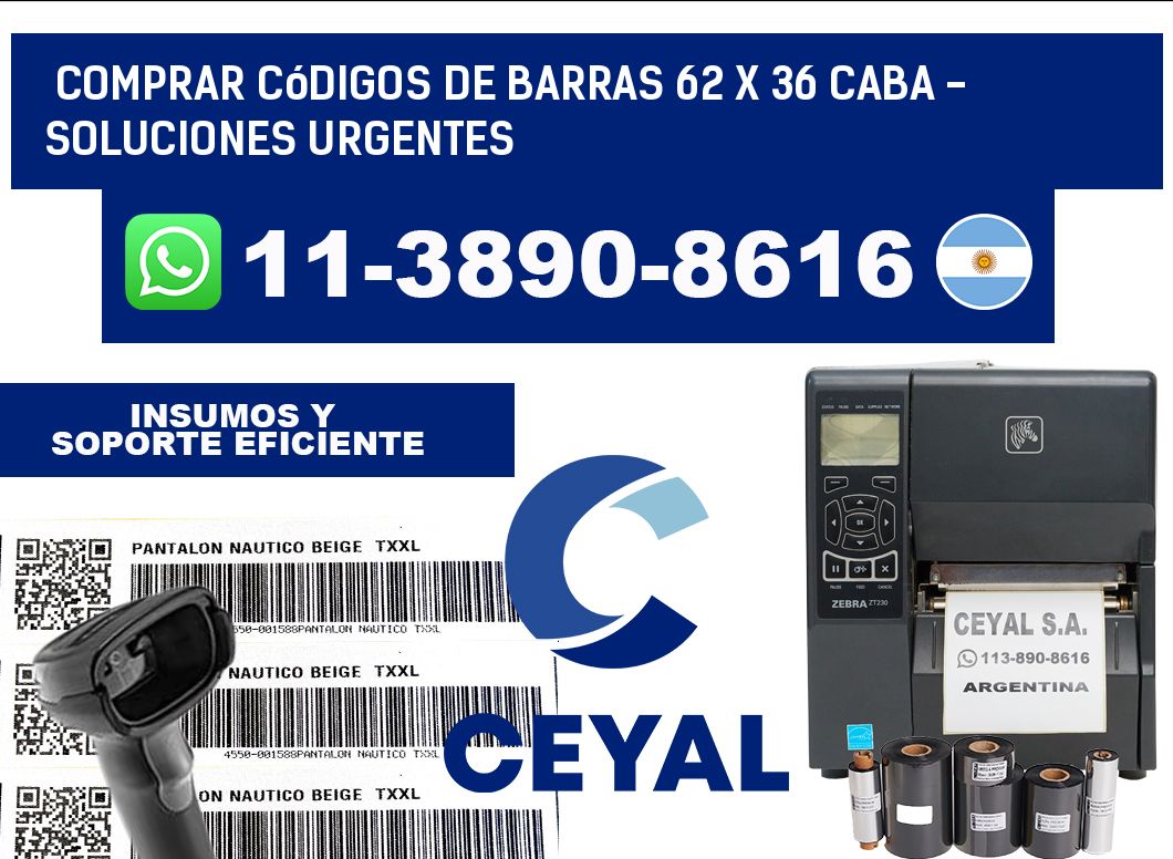 Comprar códigos de barras 62 x 36 CABA - soluciones urgentes